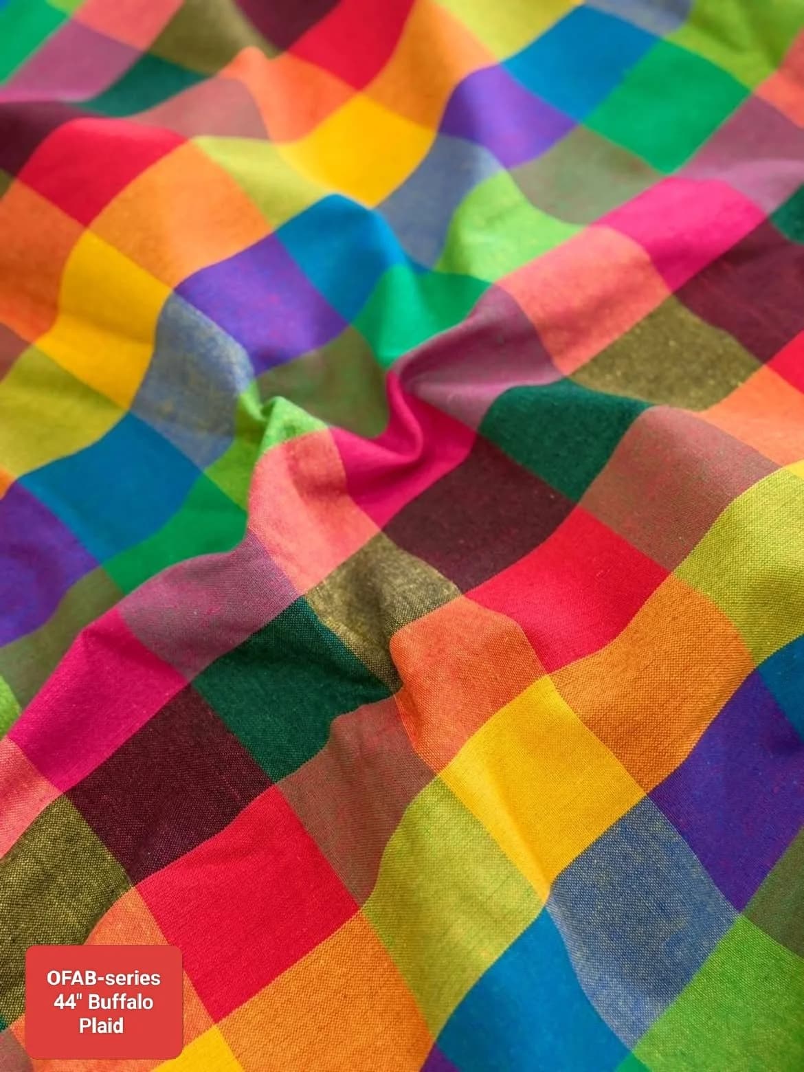 Rainbow Plaid Fabric For Sewing Shirts, Bowties, Dresses, Kids Clothing, Bags &amp; Costumes.
