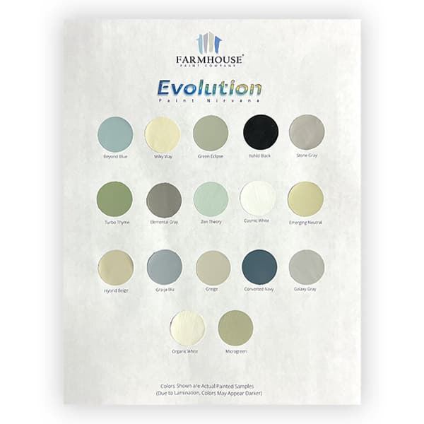 Evolution Paint Color Chart Small(Free Shipping)