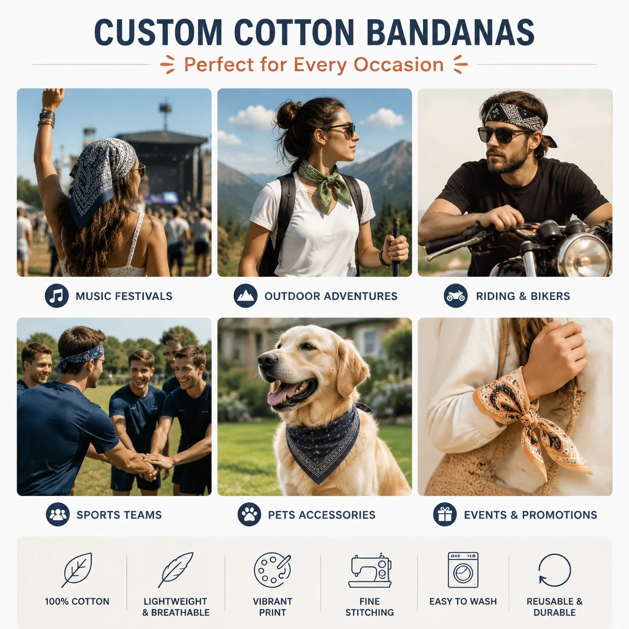 Custom Cotton Bandanas - thumbnail 7