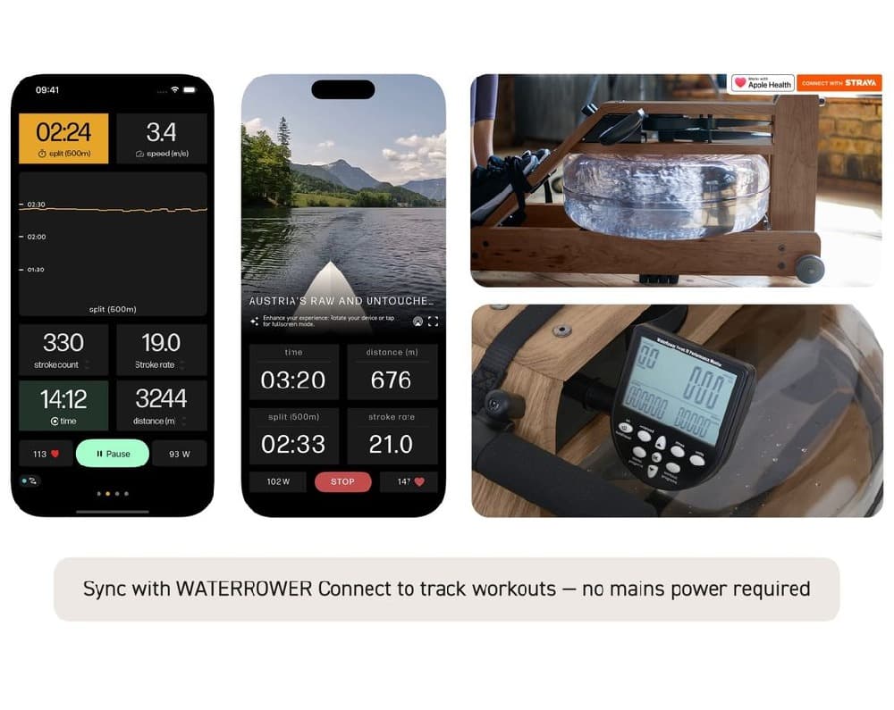 WaterRower Vintage Oak Rowing Machine with S4 BLE Monitor - thumbnail 10