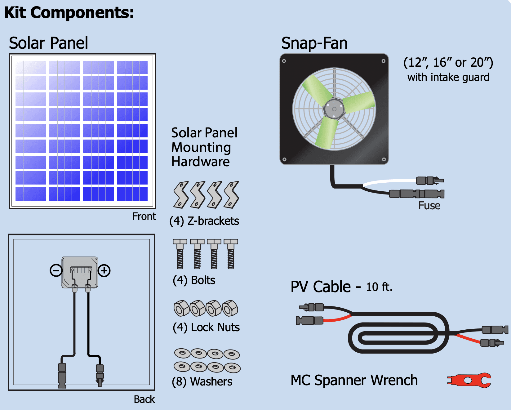16″ BLDC Snap-Fan Solar Kit - thumbnail 5