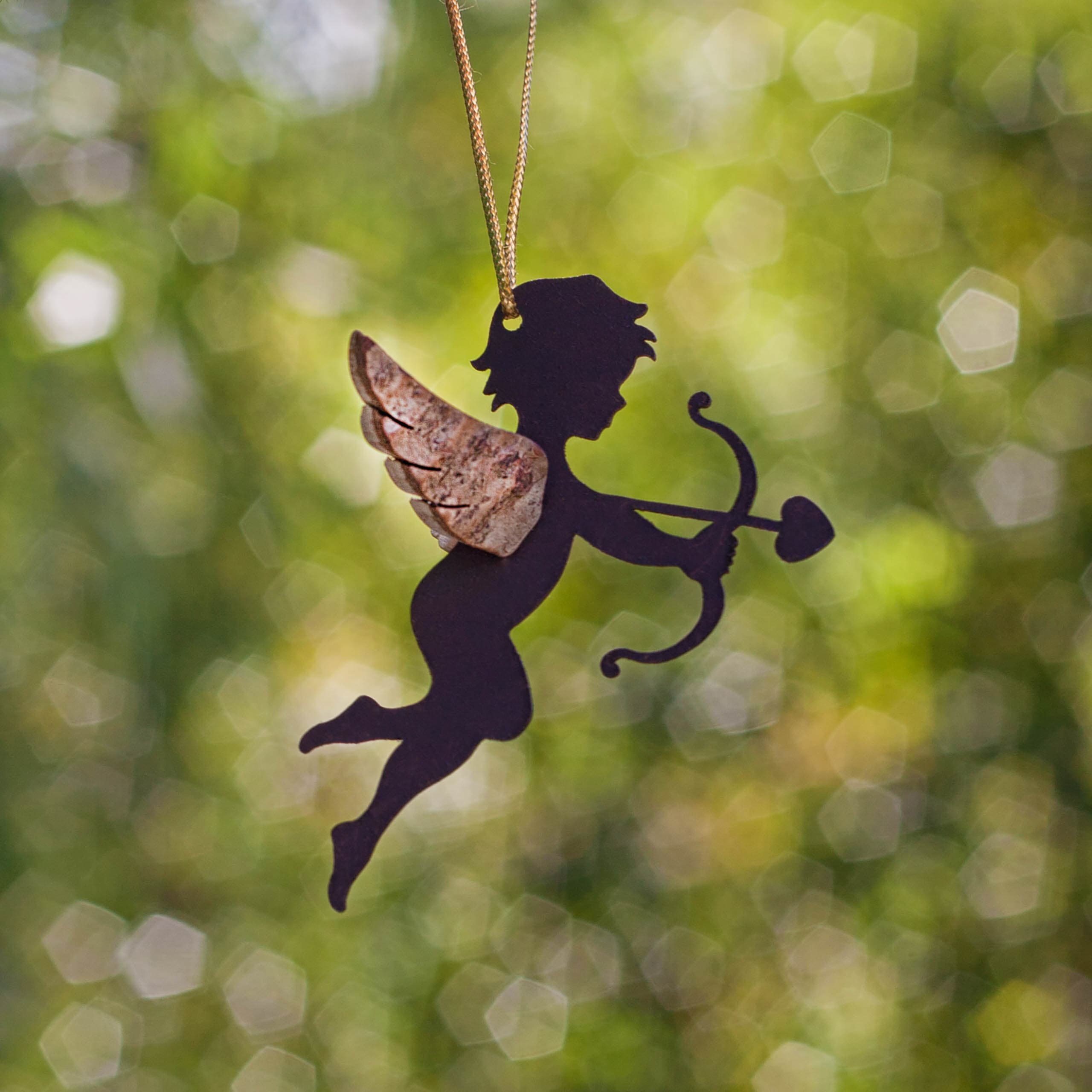 Angel Ornament with Heart Arrow - thumbnail 2
