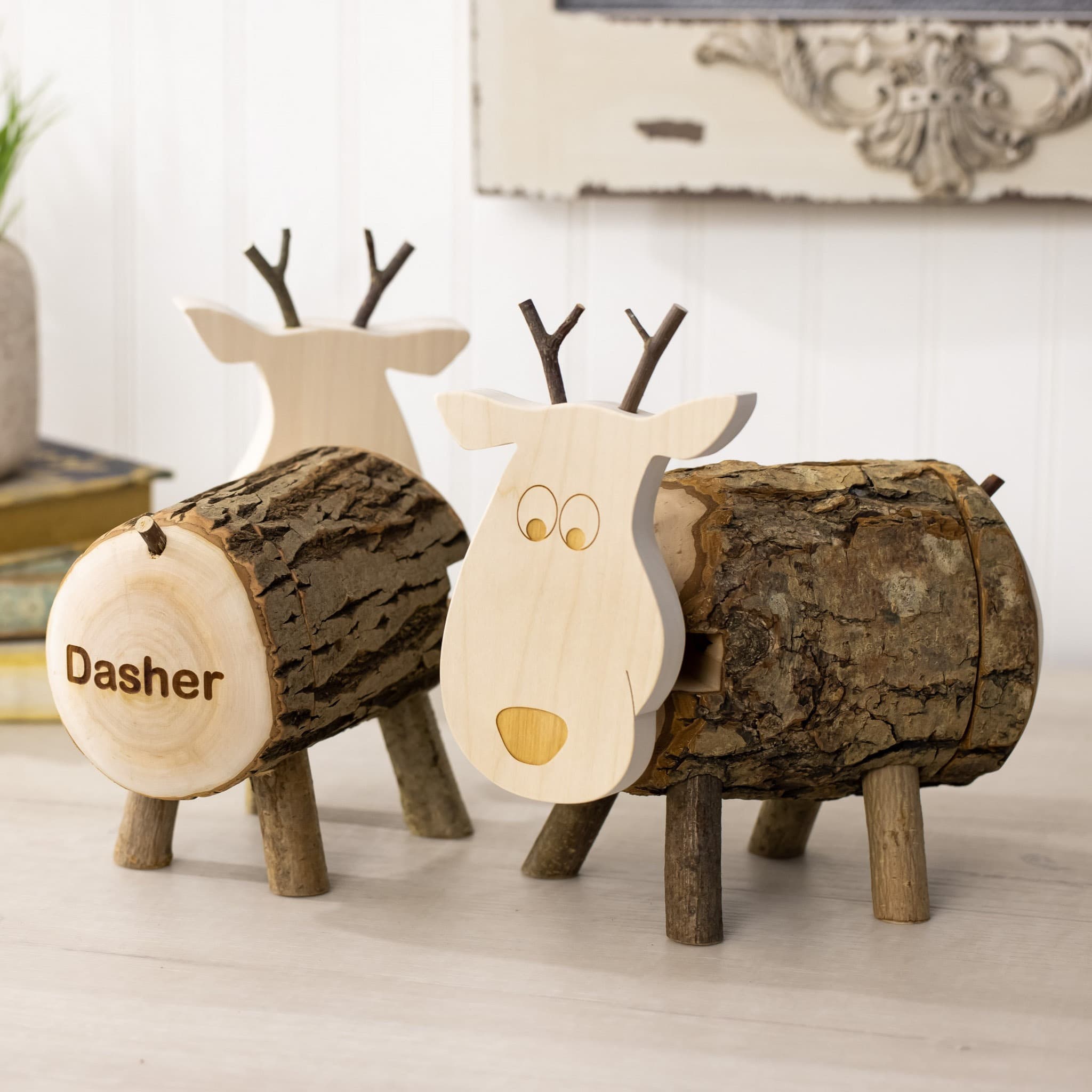 Personalized Reindeer Piggy Bank Handmade