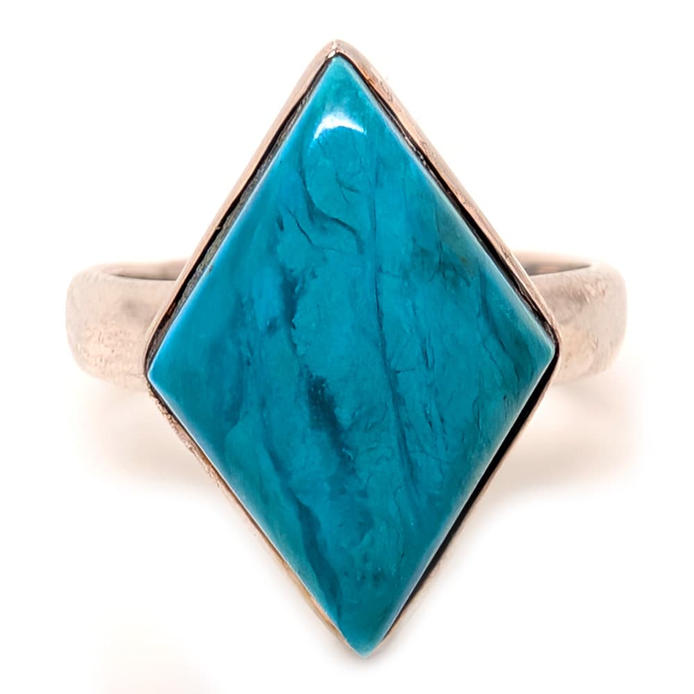 Blue Opal Marquise Sterling Silver Ring; size 8
