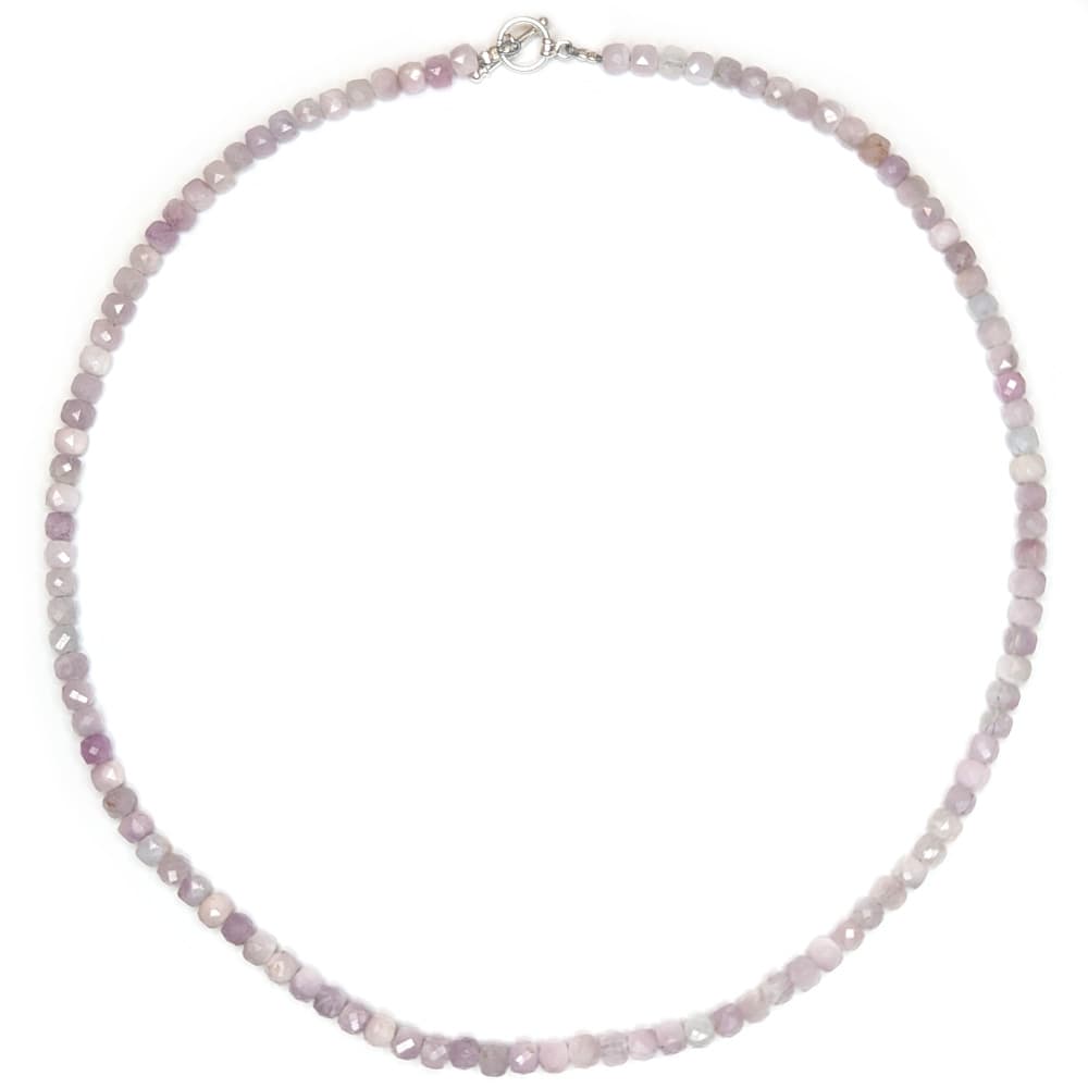 Kunzite Cubic-Faceted Bead Necklace