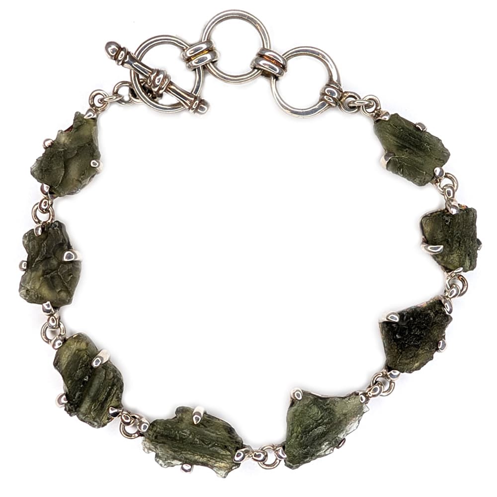 Moldavite Sterling Silver Bracelet