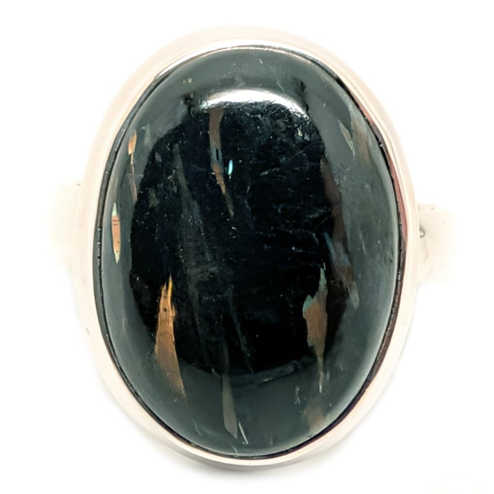 Nuummite Oval Sterling Silver Ring; size 9 - thumbnail 2