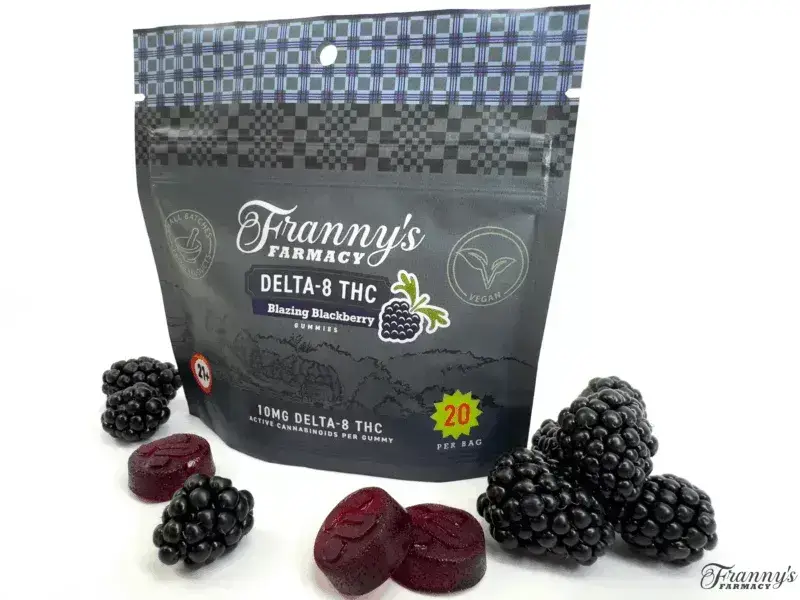 Franny’s Farmacy Delta-8 Blazing Blackberry Gummies, Now Vegan! - thumbnail 2
