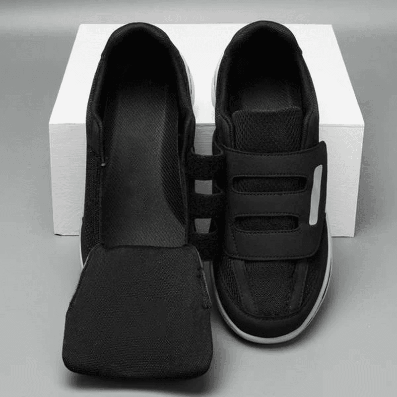 AFO Friendly Velcro Hook and Loop Gray Mesh Wide Men’s Shoe - thumbnail 3