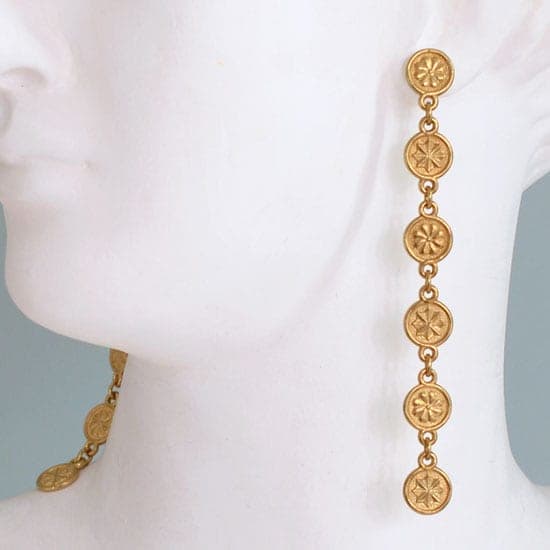 Byzantine Rose Gold Dangle Earrings - thumbnail 2