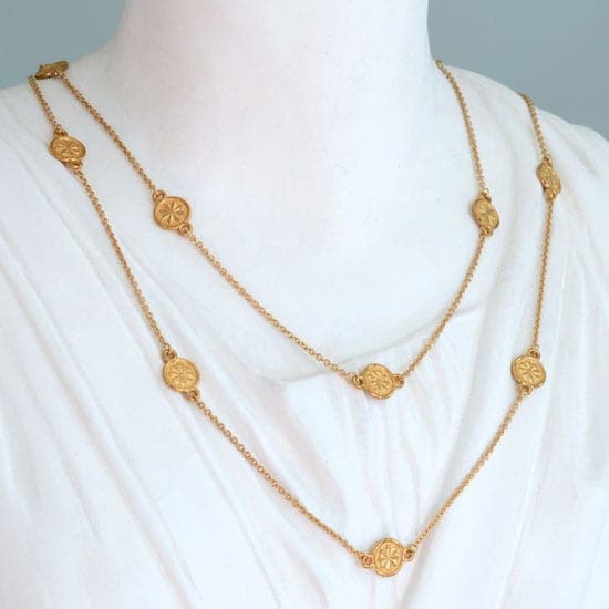 Byzantine Rose Layering Station Necklace (14kt Yellow Gold) - thumbnail 2