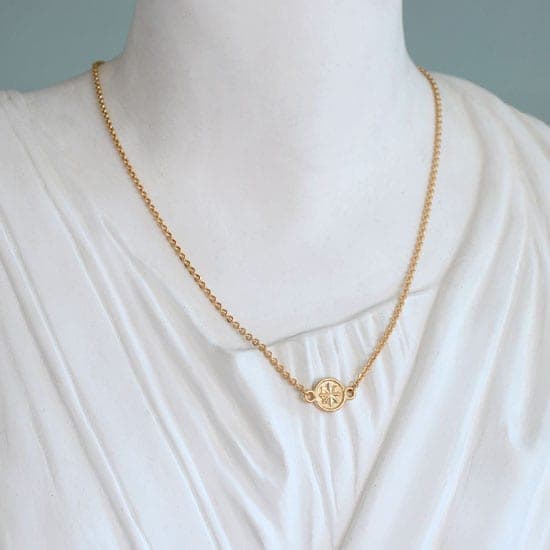Byzantine Rosette 14kt Gold Necklace