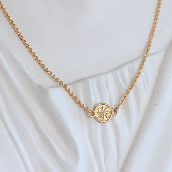 Byzantine Rosette 14kt Gold Necklace - thumbnail 2