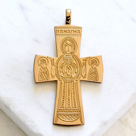 Orans Cross (14kt Yellow Gold) (Large)