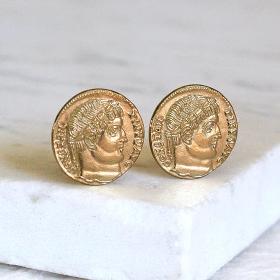 Constantine the Great Coin Cufflink Set (Vermeil)