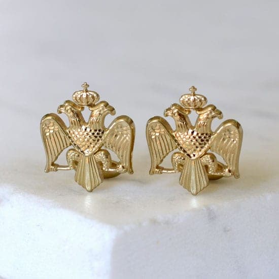 Byzantine and Russian Imperial Crest Cufflink Set (Vermeil)
