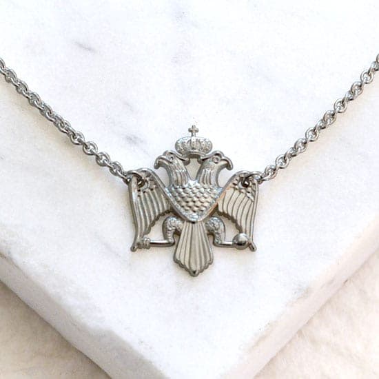 Byzantine and Russian Imperial Crest Necklace (Silver)