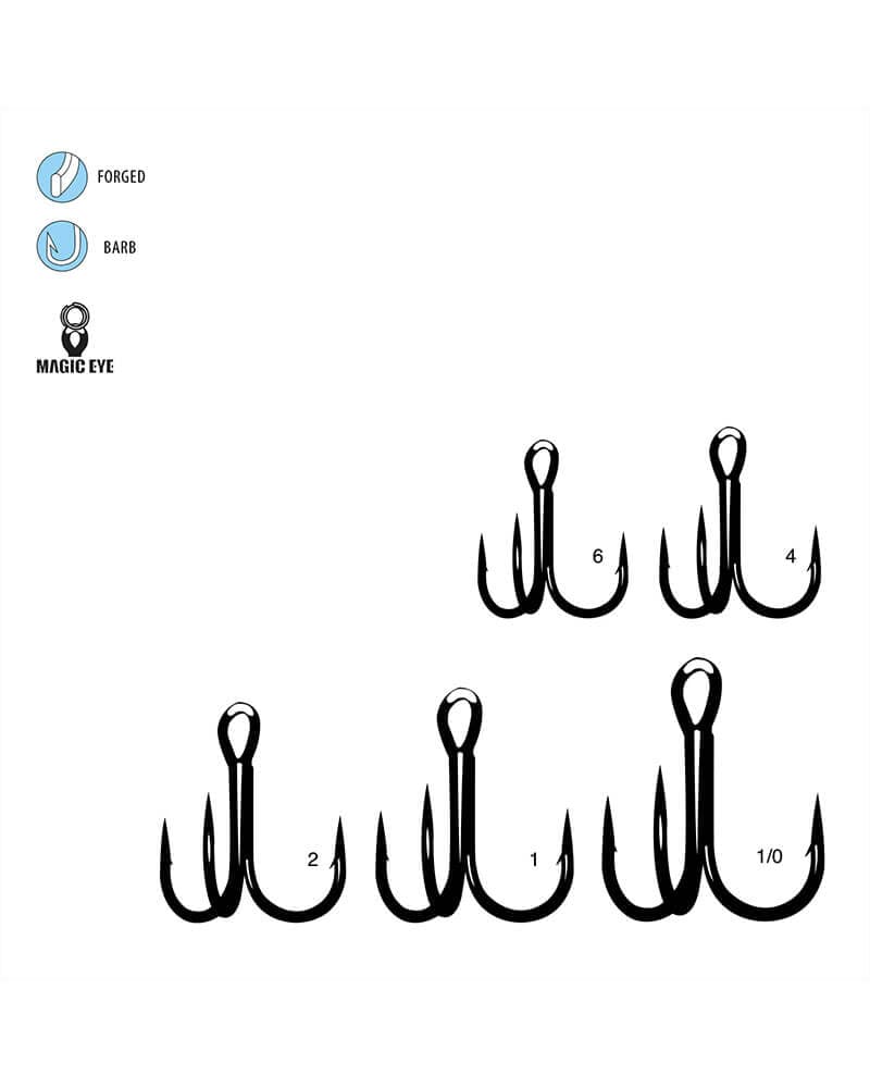 Treble Short Shank, (Magic Eye) Round Bend - thumbnail 3