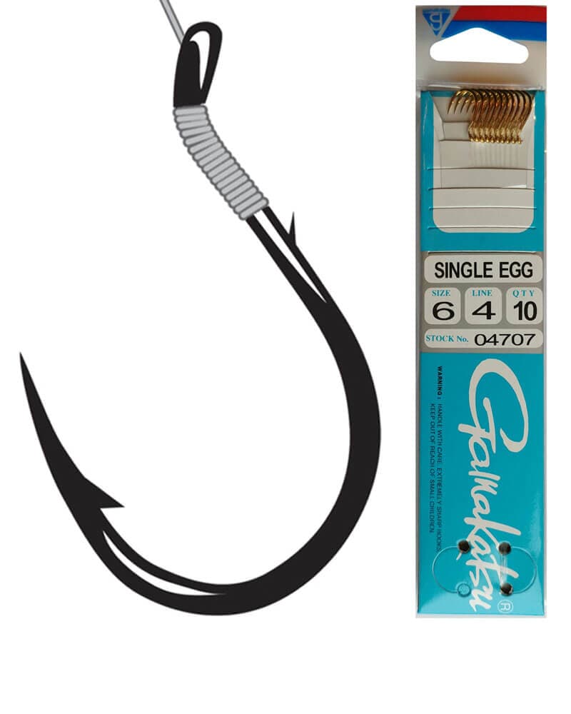 Single Egg Hooks, Barb on Shank Snell (10 Pack)