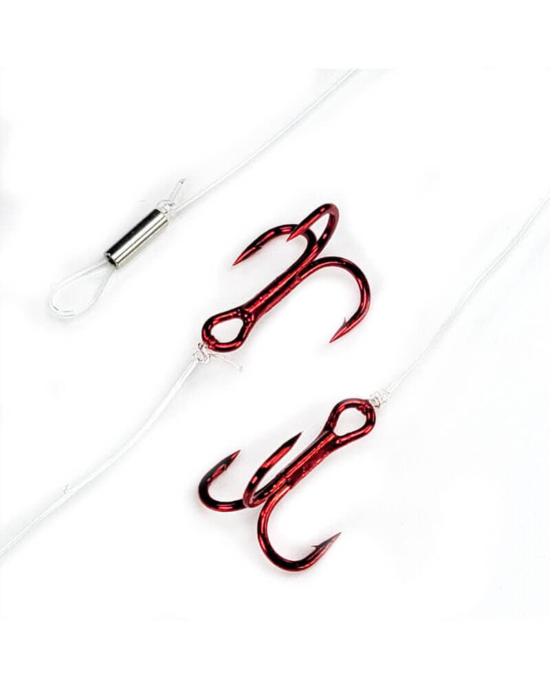 Treble Stinger Rig, Fluorocarbon Leader (3 Pack)