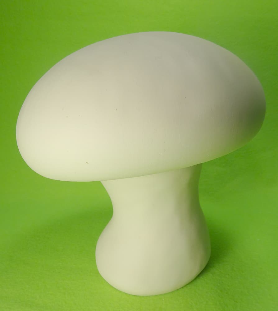 Medium Unfinished Ceramic Yard Gnome Mushroom Decoration