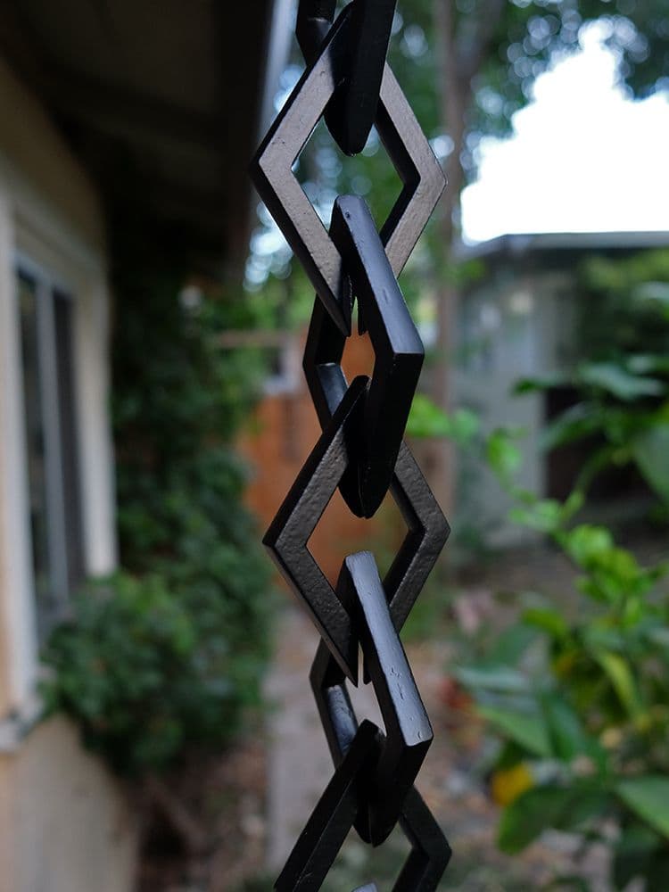 Black Cast Rain Chain Diamond Links - thumbnail 3