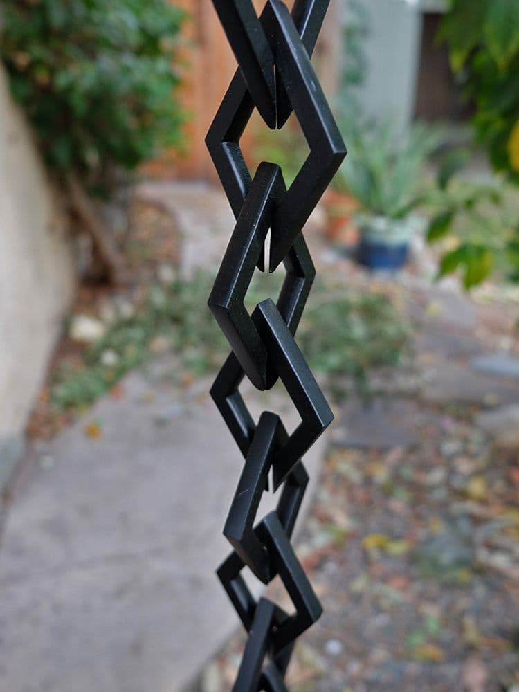 Black Cast Rain Chain Diamond Links - thumbnail 4