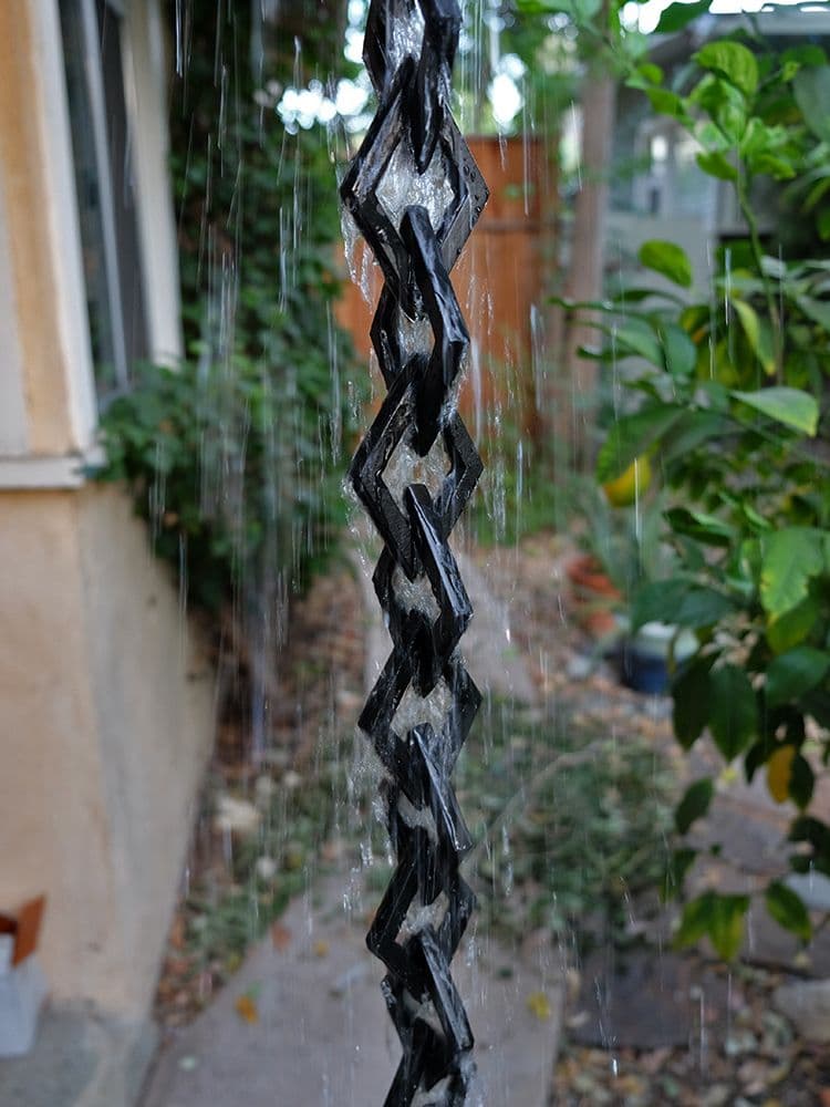 Black Cast Rain Chain Diamond Links - thumbnail 2