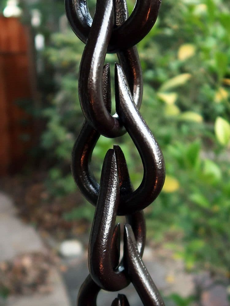 Bronze Cast Droplet Rain Chain Links