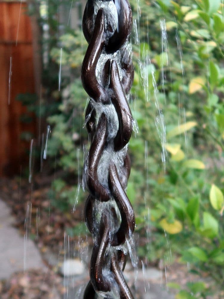 Bronze Cast Droplet Rain Chain Links - thumbnail 3