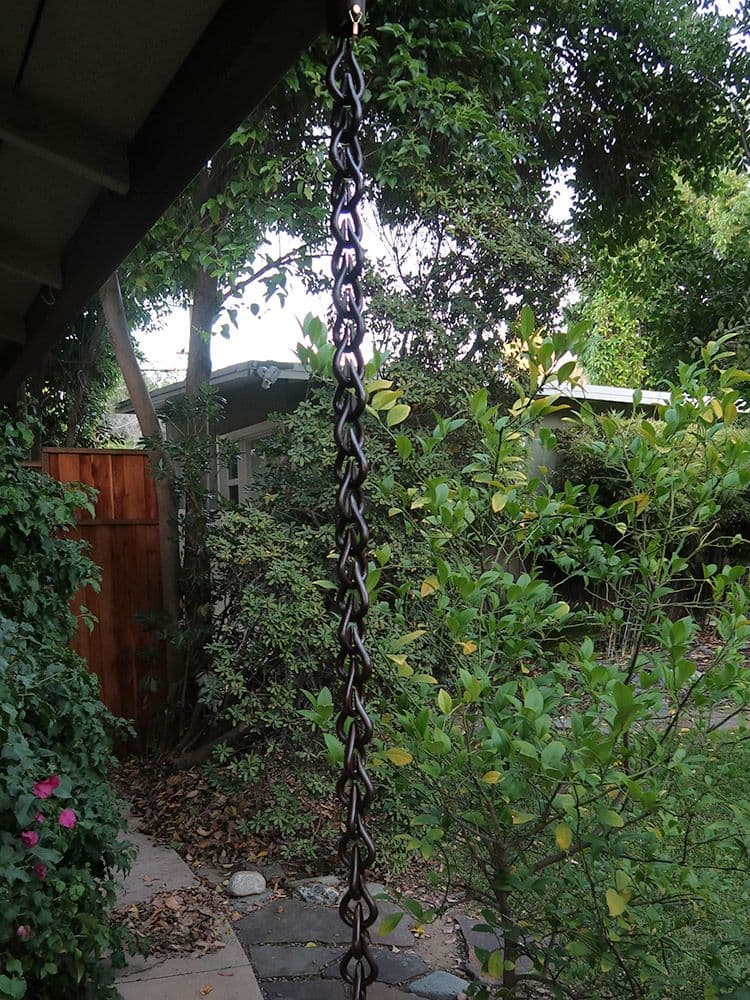 Bronze Cast Droplet Rain Chain Links - thumbnail 2