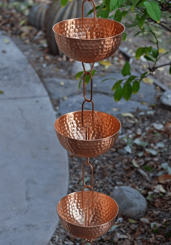 Pure Copper Singing Bowl Rain Chain-5373-COP