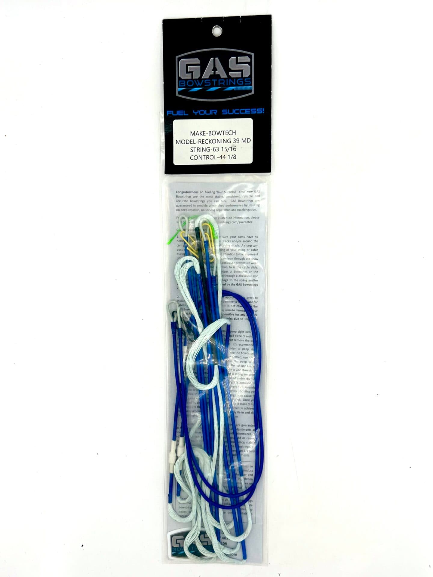 BOWTECH RECKONING 39 MD – GHOST XV WITH ROYAL BLUE SERVING AND WHITE NOCKS