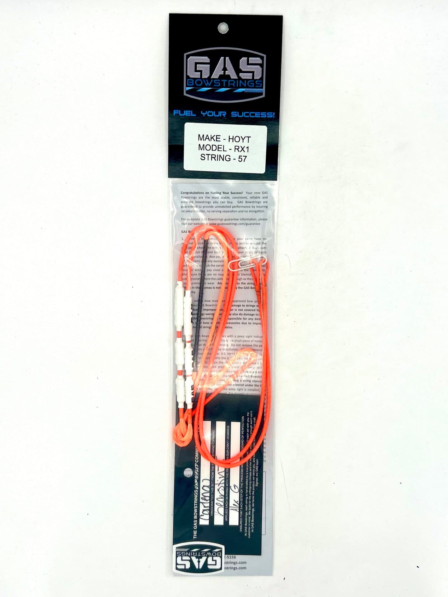 HOYT RX1 – STRING ONLY – ALL FLO ORANGE WITH WHITE NOCKS