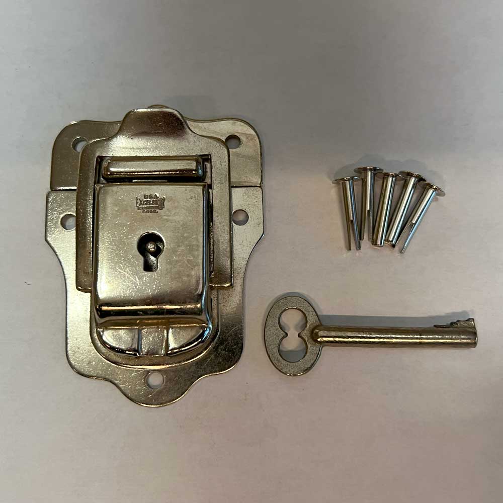 Part 1087 – Nickel Excelsior Chest Lock (with Rivets) - thumbnail 2