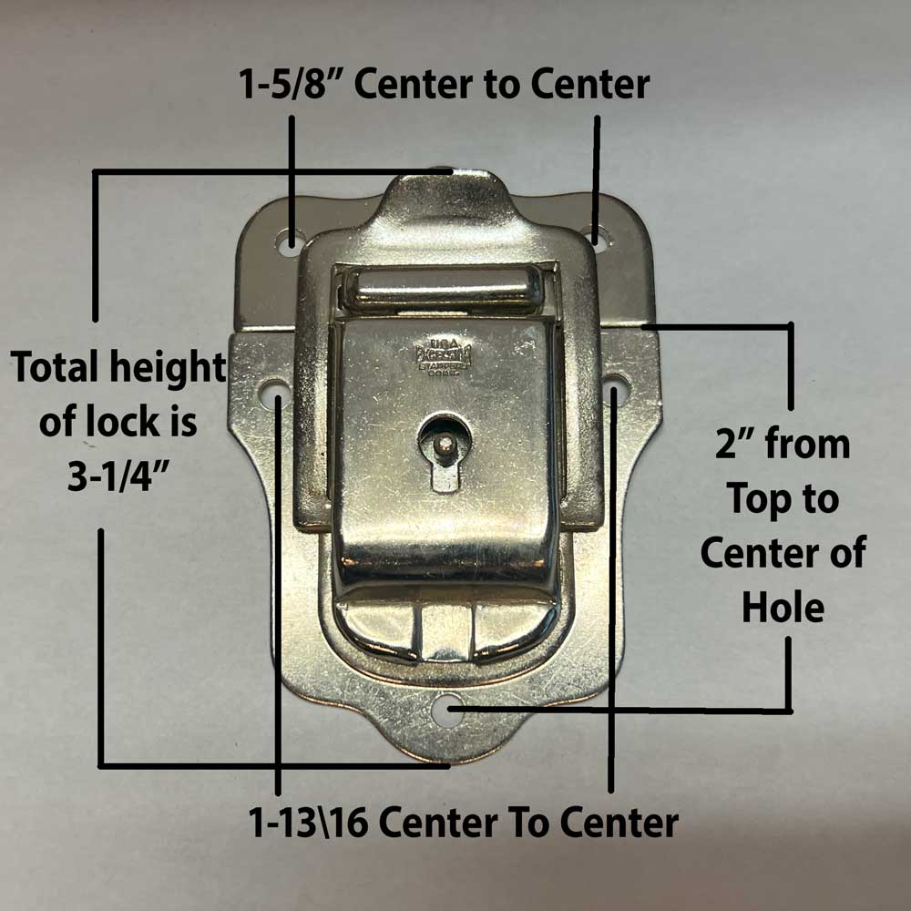 Part 1087 – Nickel Excelsior Chest Lock (with Rivets) - thumbnail 3
