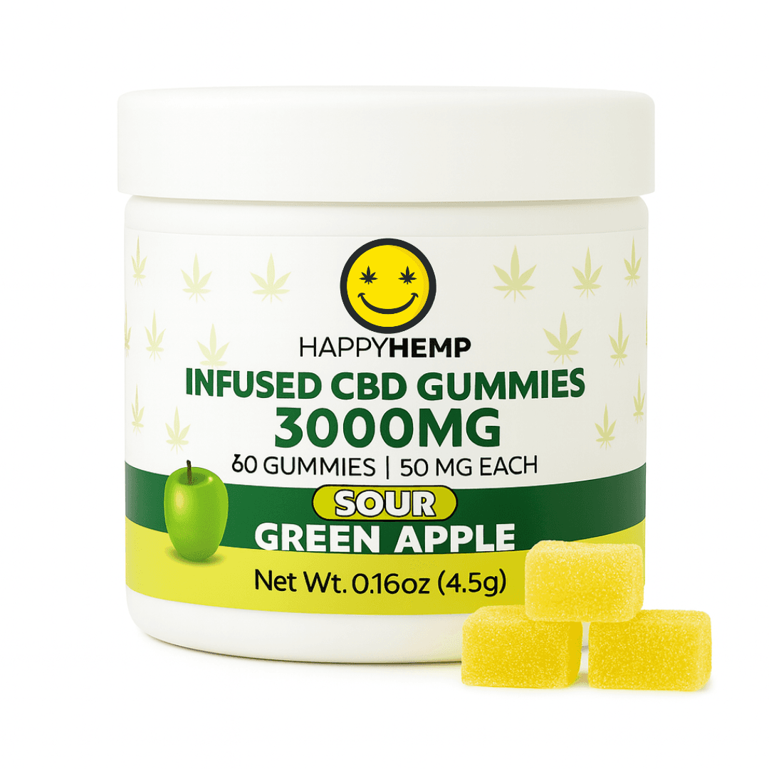 Happy Hemp Sour Green Apple CBD Gummies