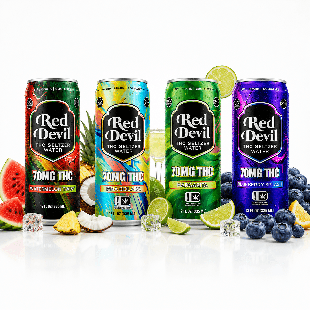 Red Devil Delta-9 THC Seltzer 70mg – 4 Pack