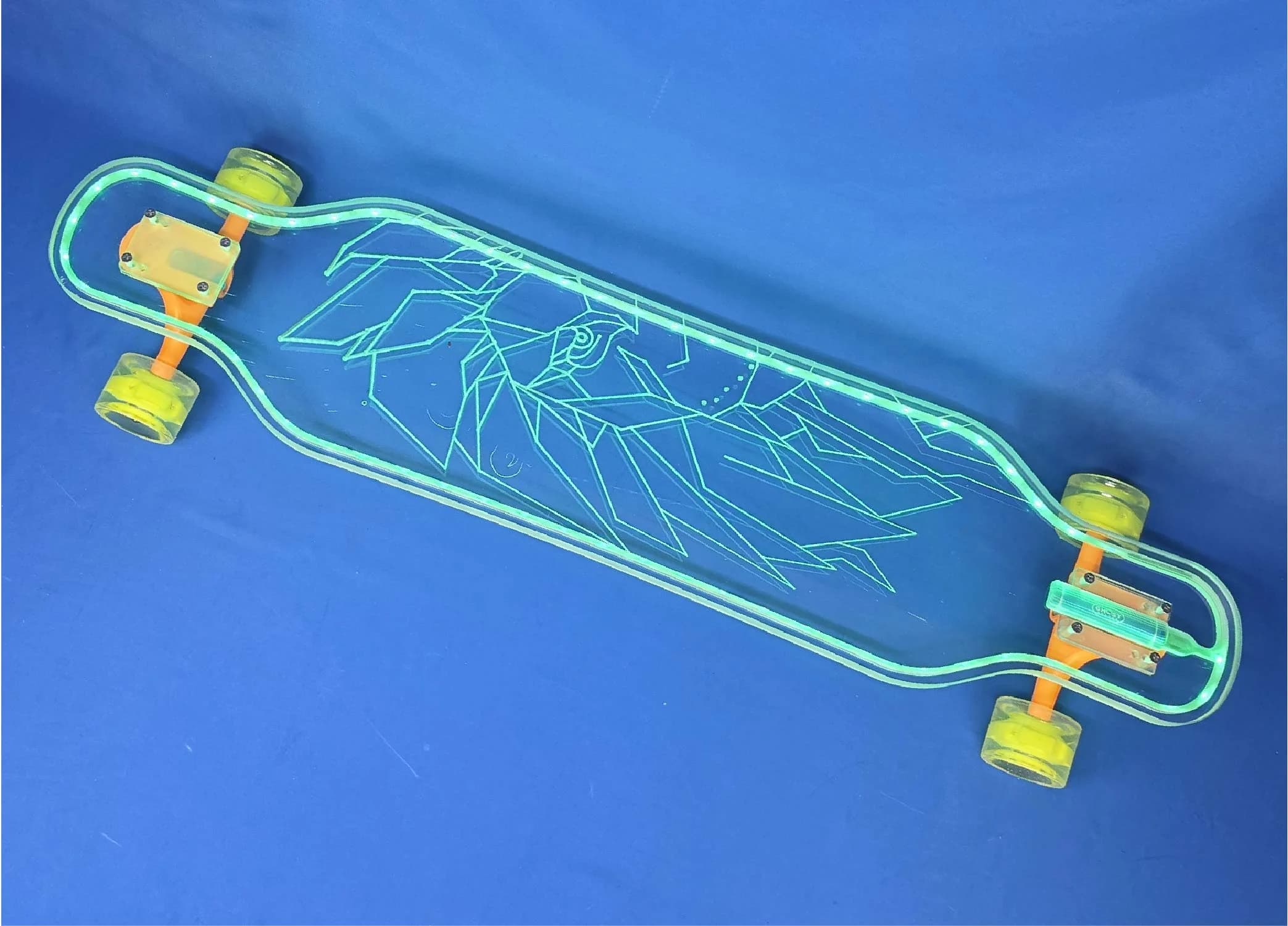 40″ Platypus Abstract Lion Longboard with Full LEDs, Closeout