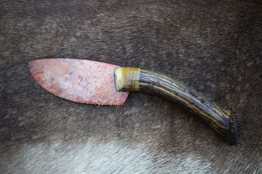 Coral & Dark Antler knife