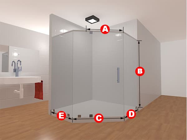 Multi-Angle Frameless Glass Shower Layout 12 - thumbnail 3