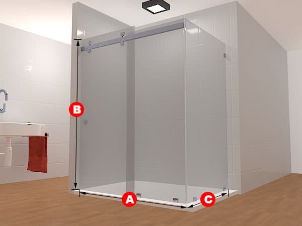 Sliding Glass Shower 90 Degree Right Return Panel