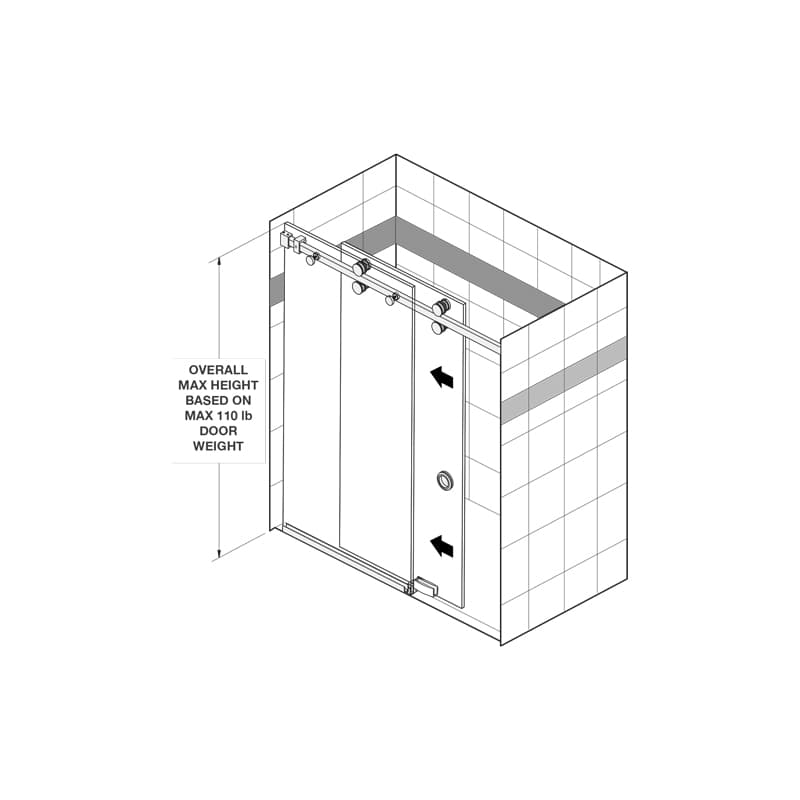 Sliding Glass Shower 90 Degree Right Return Panel - thumbnail 3