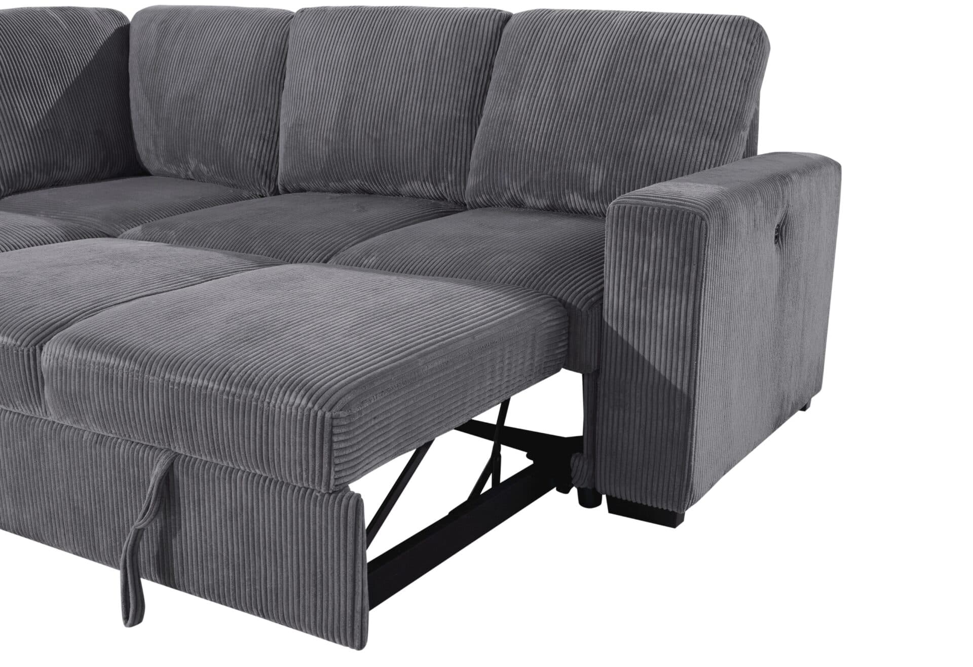 U2660 GREY SECTIONAL W/O CHAISE AND W/ PULLOUT SOFA BED - thumbnail 3