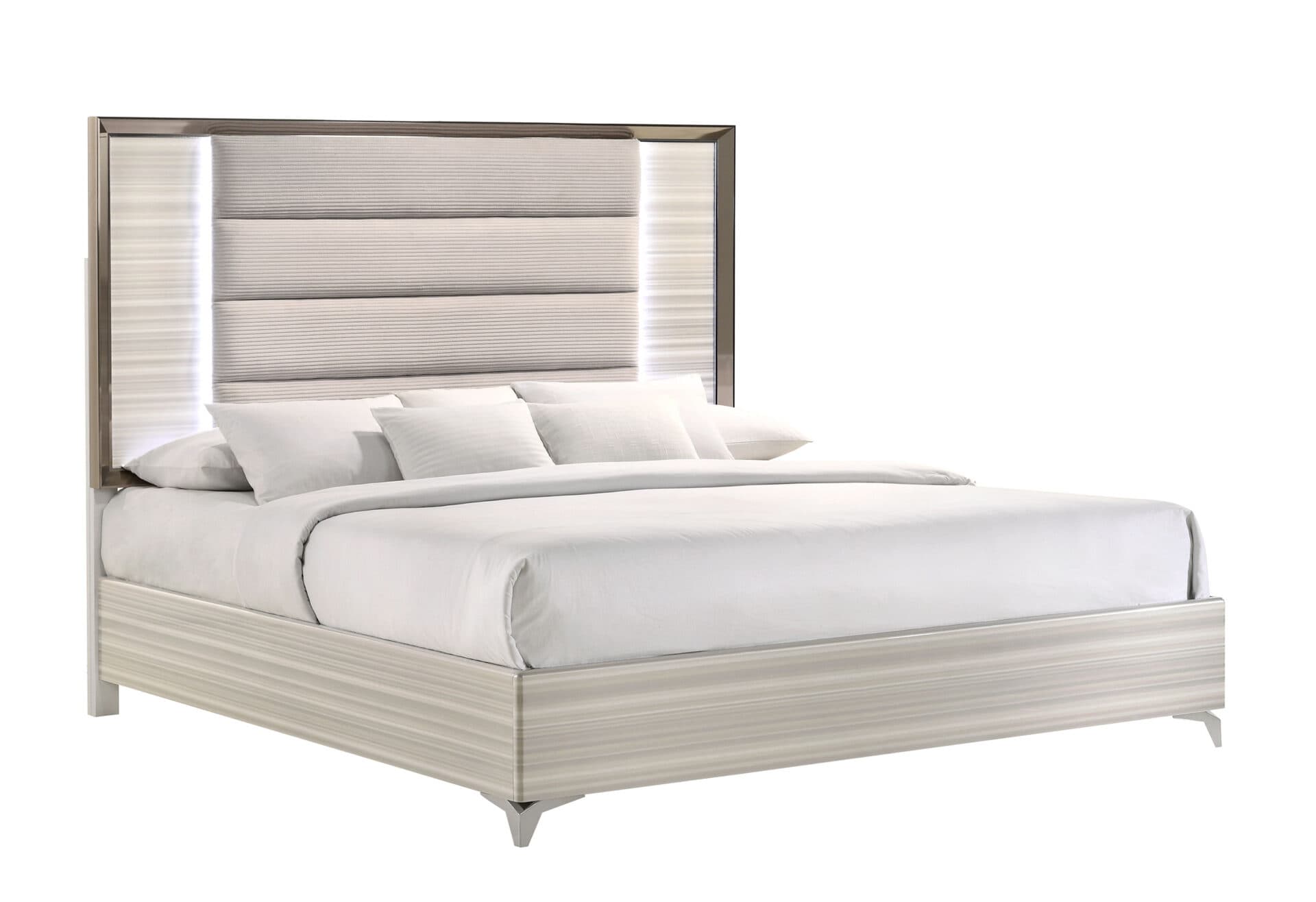 ZAMBRANO WHITE KING BED WITH LED - thumbnail 2