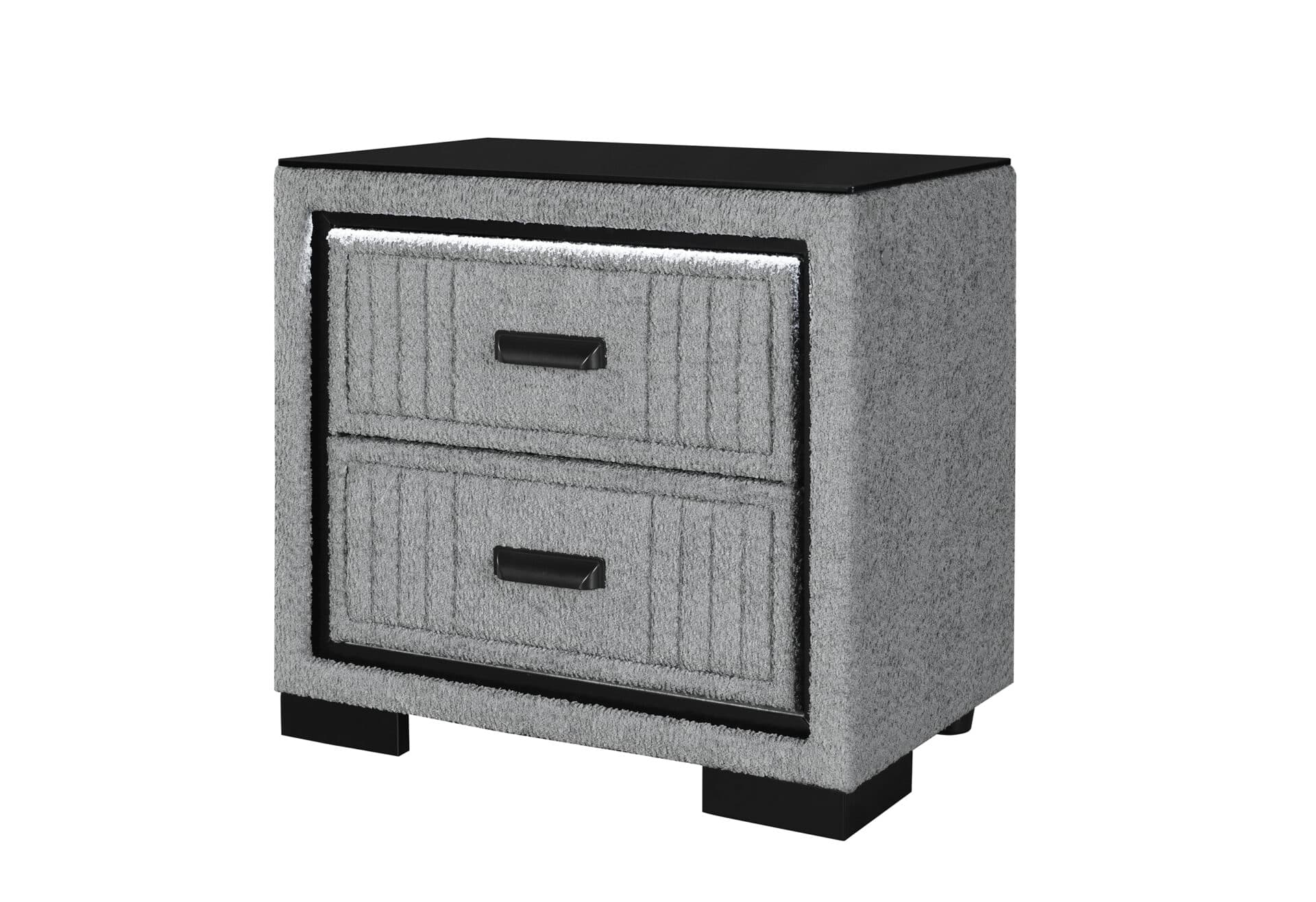 ISABELLA GREY NIGHTSTAND WITH LED - thumbnail 2
