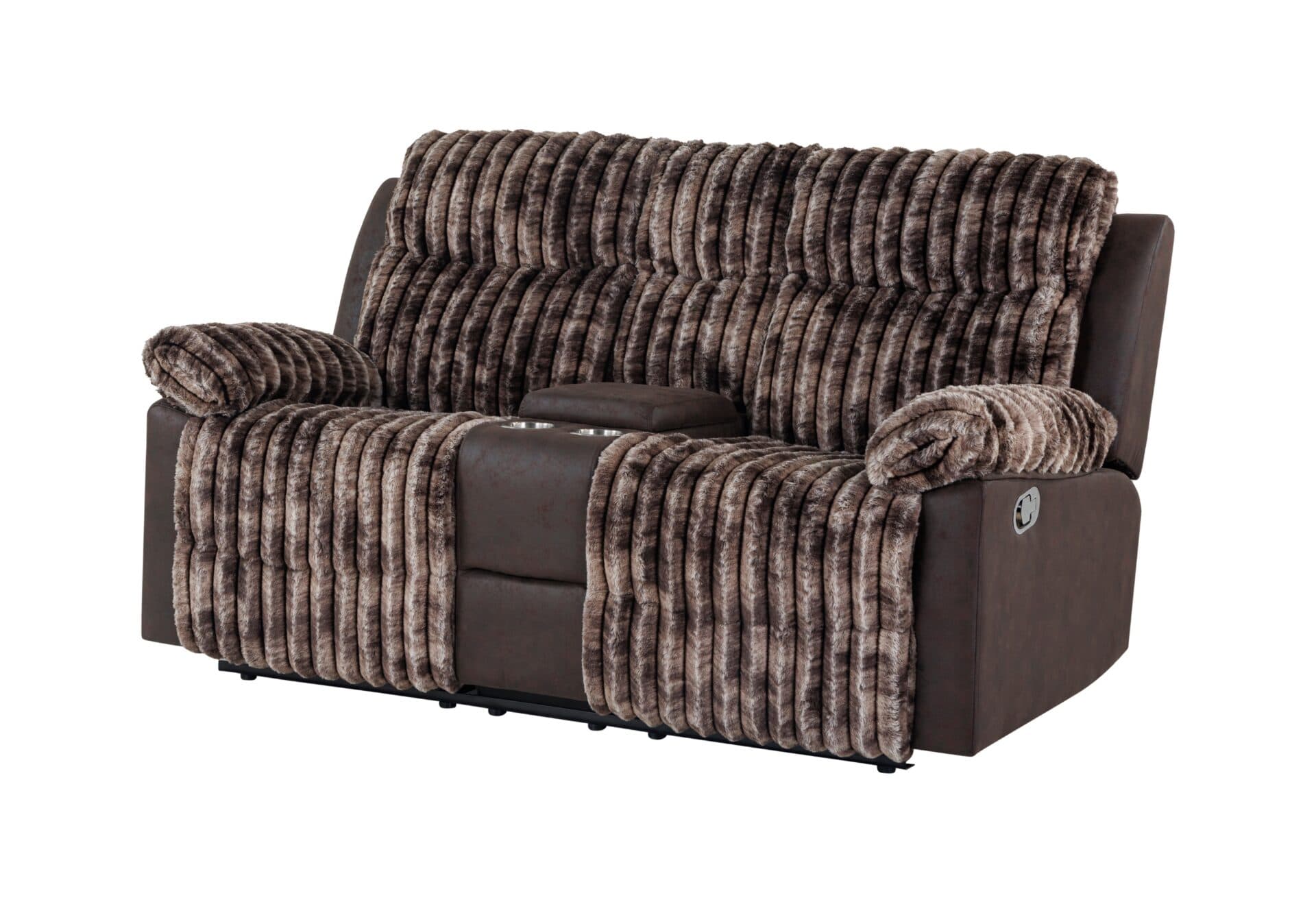 U6028 BROWN CONSOLE RECLINING LOVESEAT - thumbnail 2