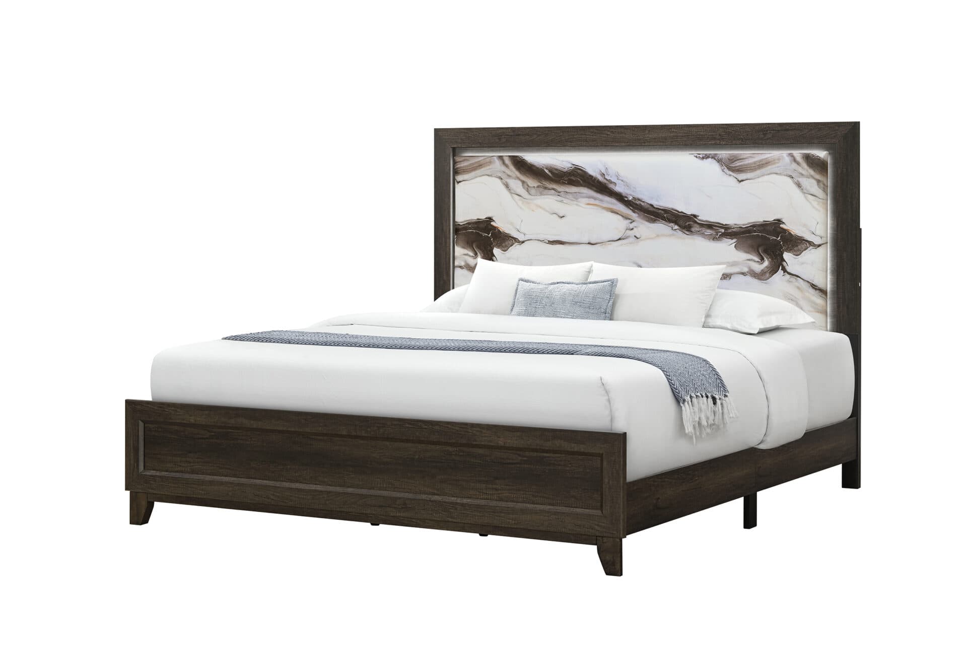 HARMONY BROWN FULL BED WITH LED - thumbnail 2