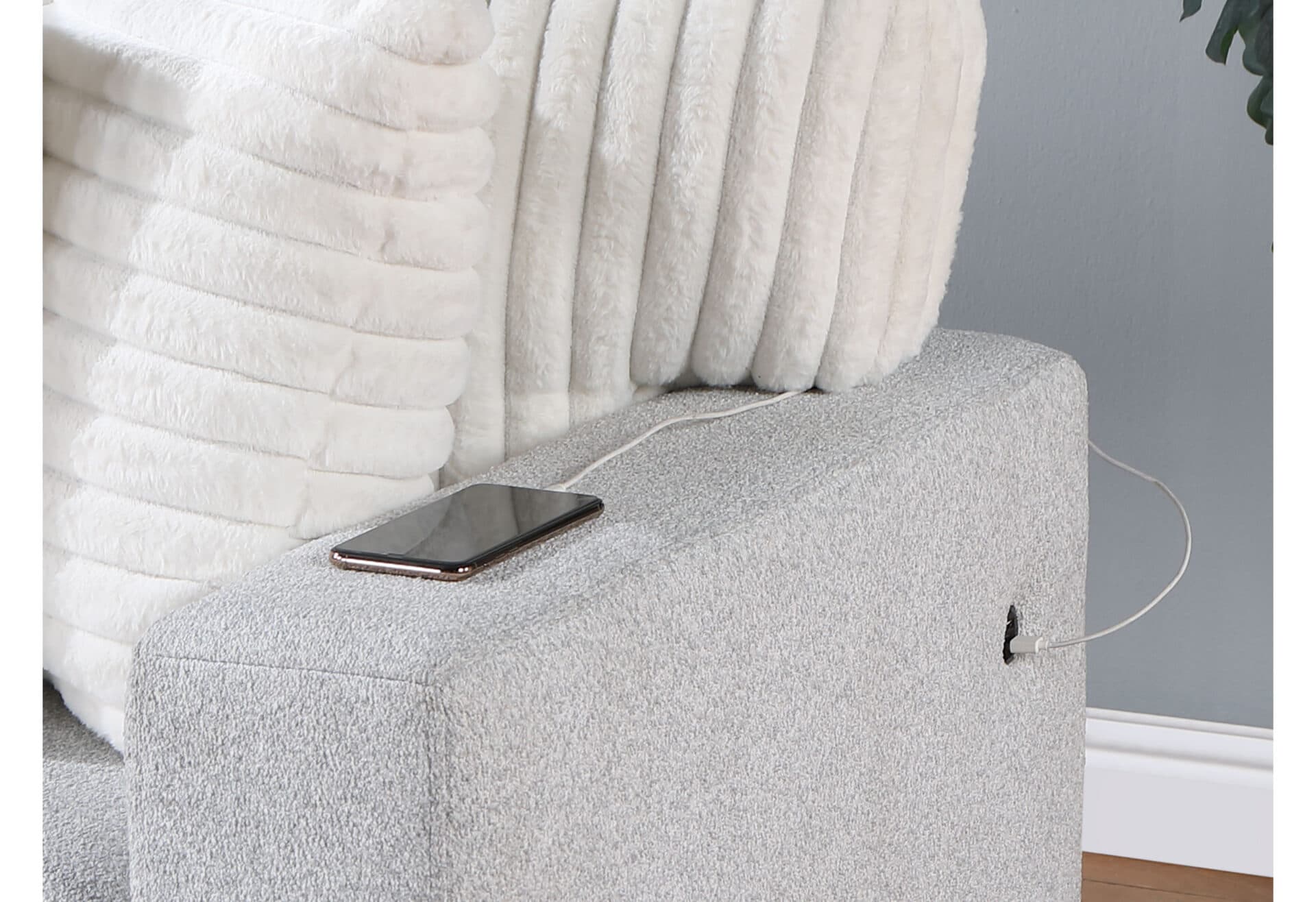 U0204 LIGHT GREY/WHITE REVERSIBLE PULL OUT SOFA BED - thumbnail 3