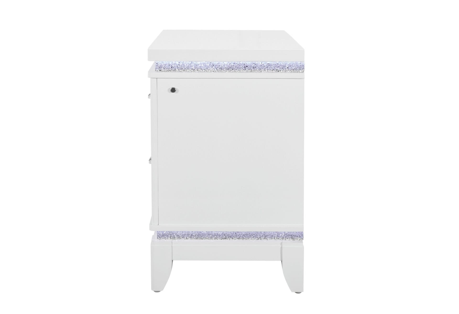 ALINA WHITE NIGHTSTAND WITH LED AND USB - thumbnail 3